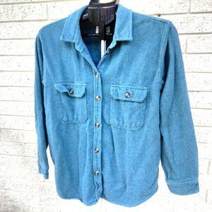 American Eagle Outfitters Shirt Jacket Button Down Solid Flannel Shacket